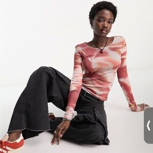 Weekday Ready Long Sleeve Top in Red Daze